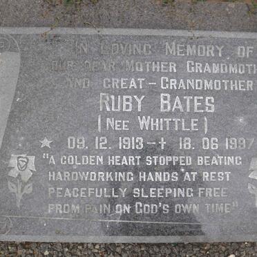 BATES Ruby nee WHITTLE 1913-1997