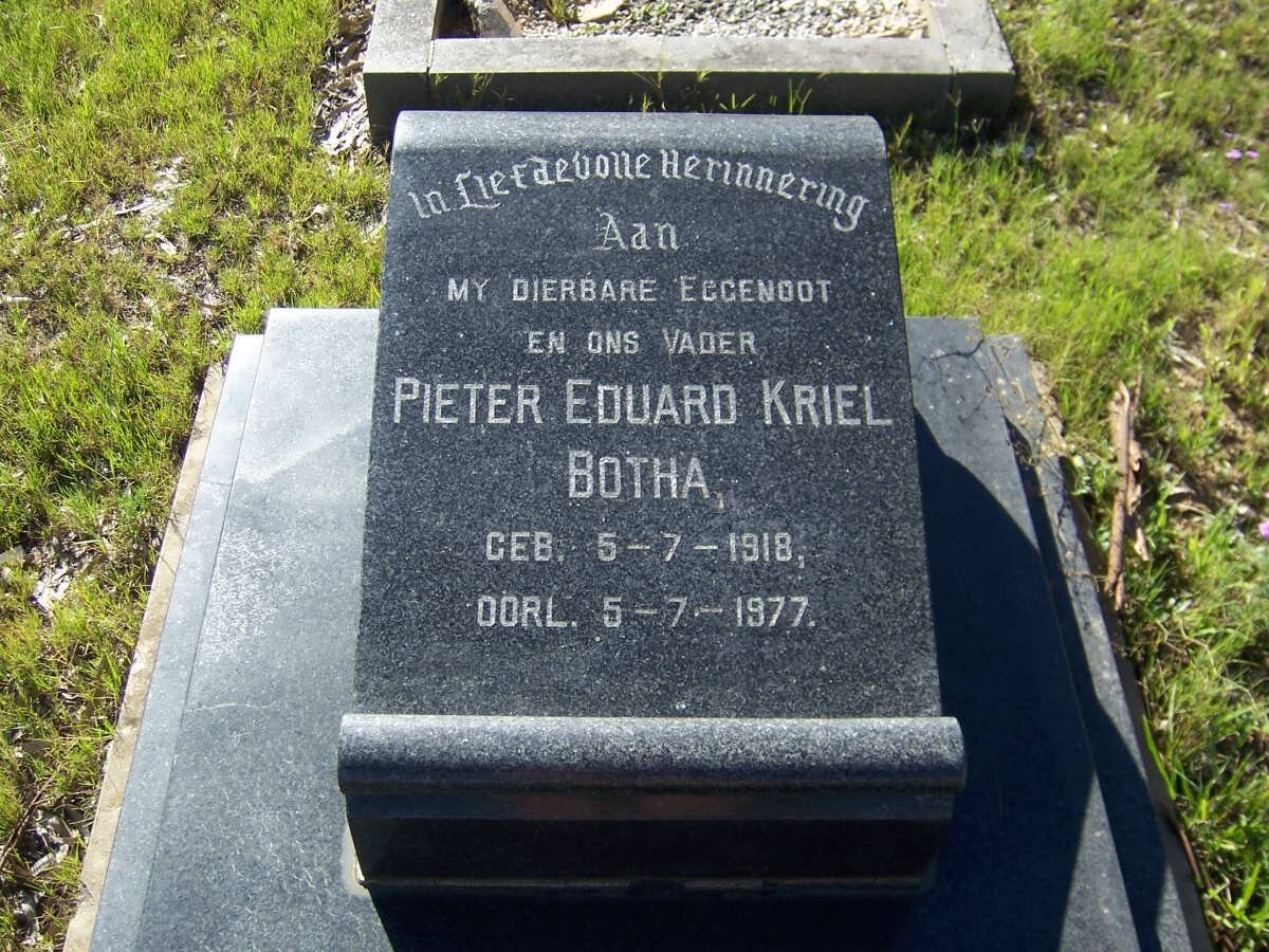 BOTHA Pieter Eduard Kriel 1918-1977