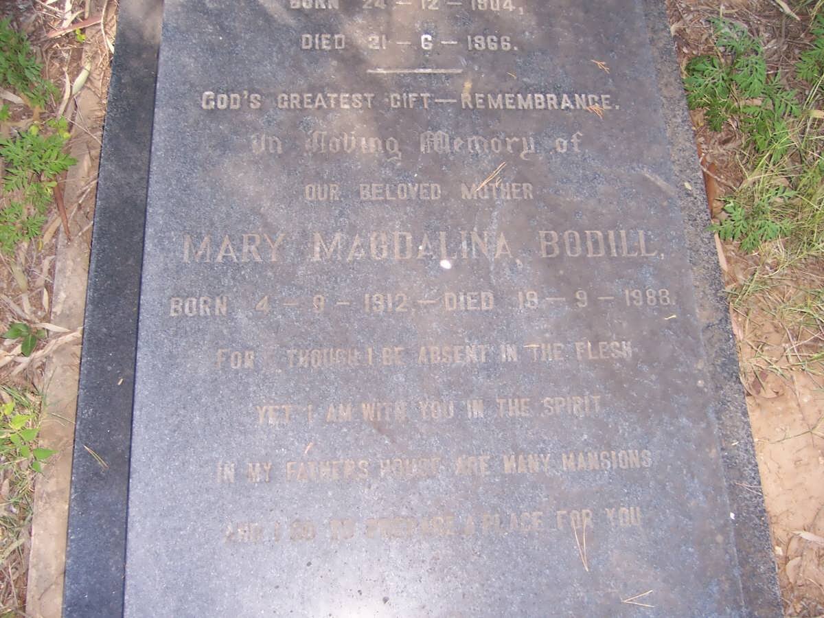 BODILL Mary Magdalina 1912-1988