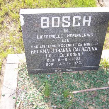 BOSCH Helena Johanna Catharina nee EBERSÖHN 1922-1973