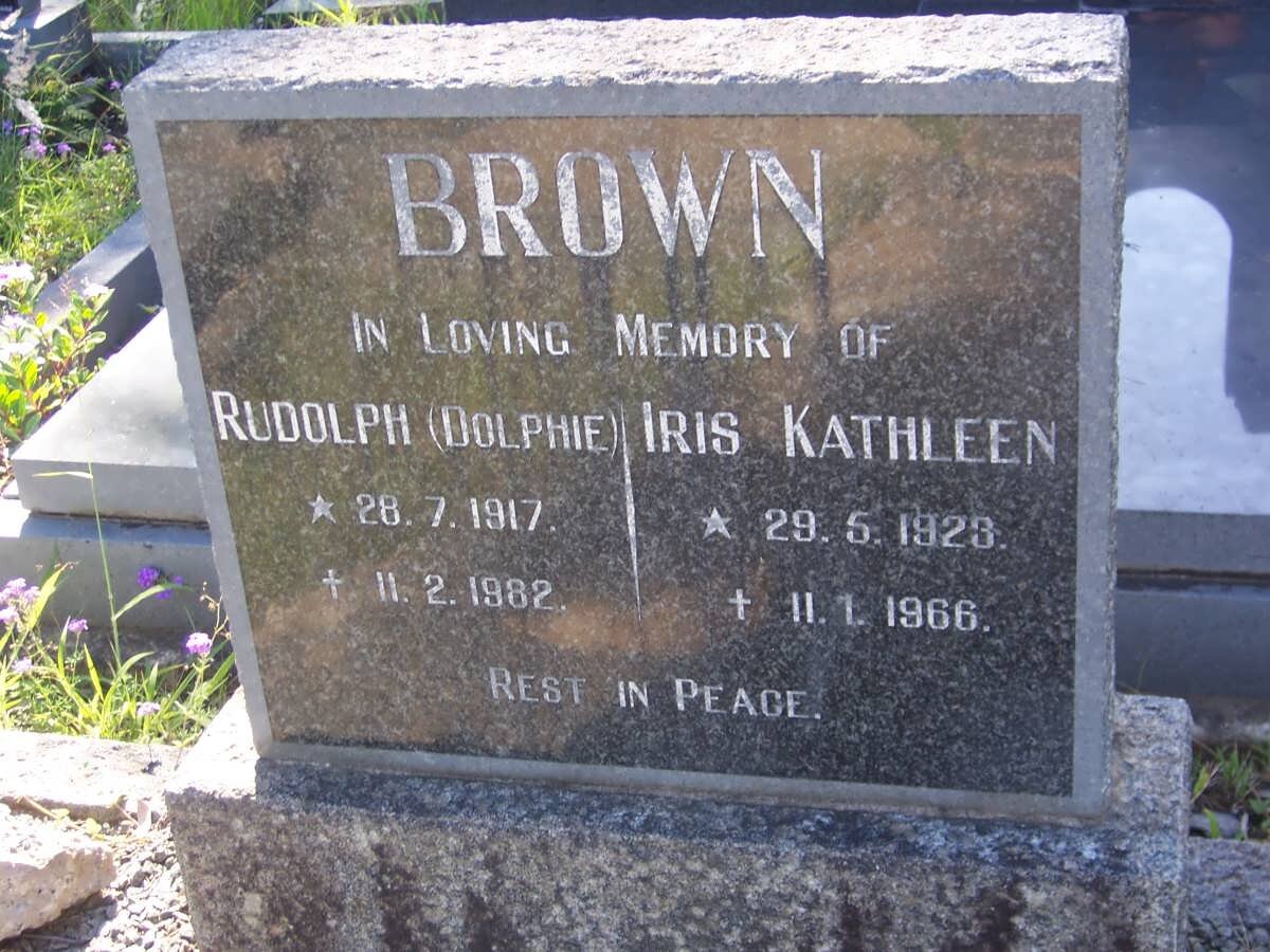 BROWN Rudolph 1917-1982 &amp; Iris Kathleen 1923-1966