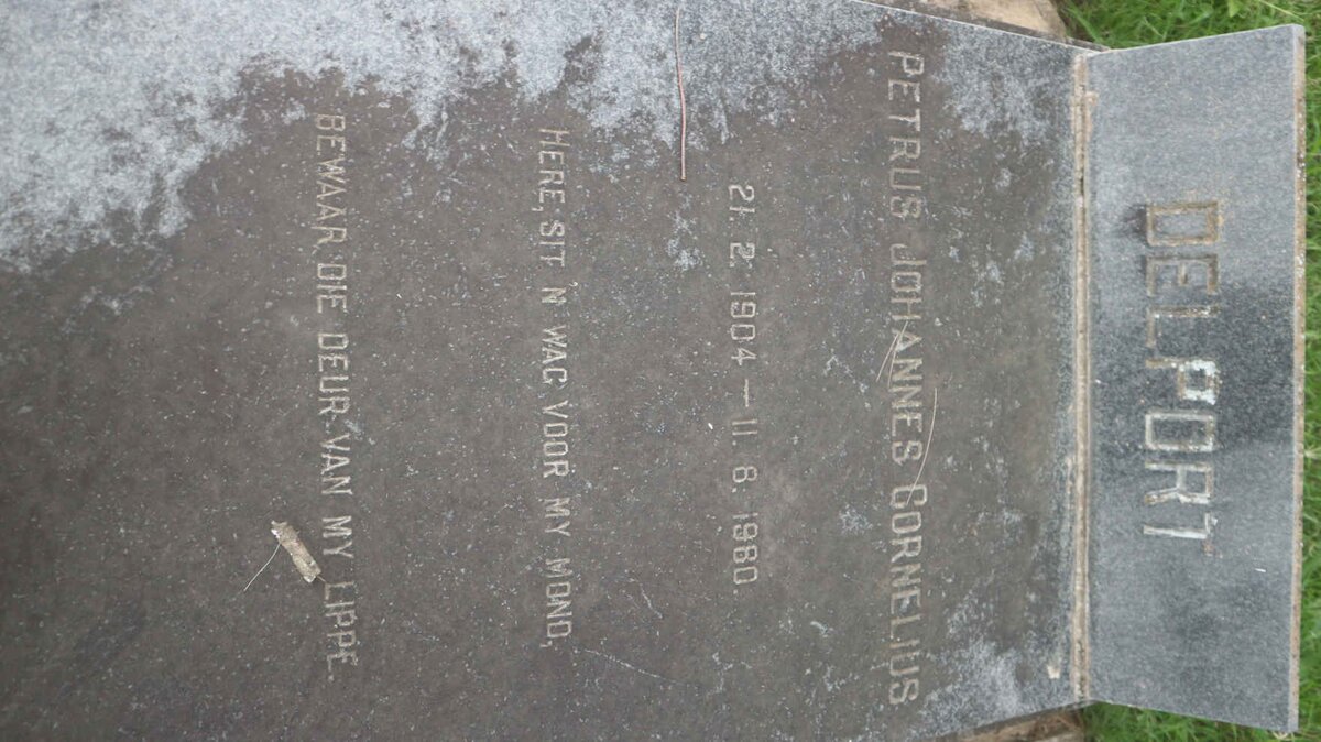 DELPORT Petrus Johannes Cornelius 1904-1980 &amp; Catherine Johanna VAN WYK 1907-1972