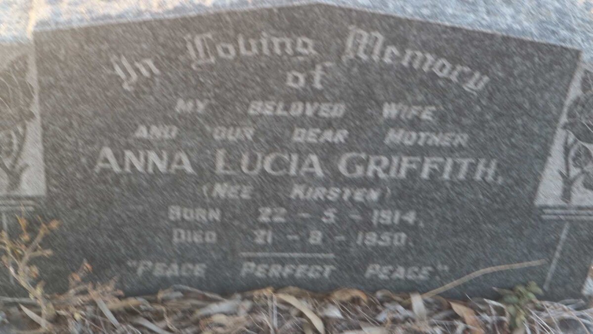 GRIFFITH Anna Lucia nee KIRSTEN 1914-1950