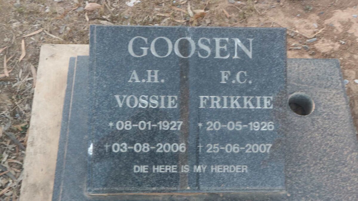 GOOSEN F.C. 1926-2007 &amp; A.H. 1927-2006