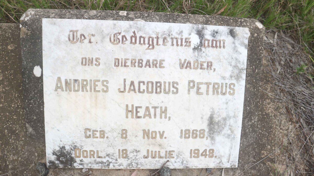 HEATH Andries Jacobus Petrus 1868-1948 