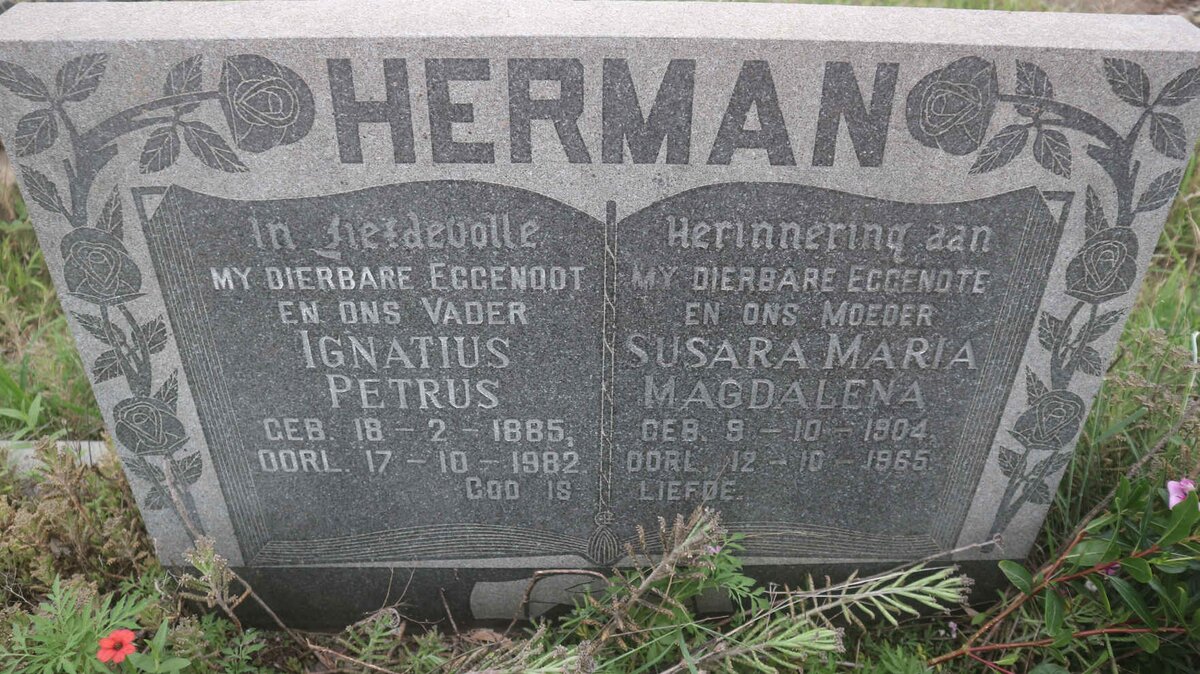 HERMAN Ignatius Petrus 1885-1982 &amp; Susara Maria Magdalena 1904-1965