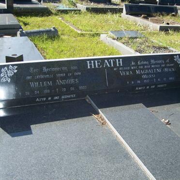 HEATH Willem Andries 1918-2003 &amp; Vera Magdalene MOSS 1922-1993
