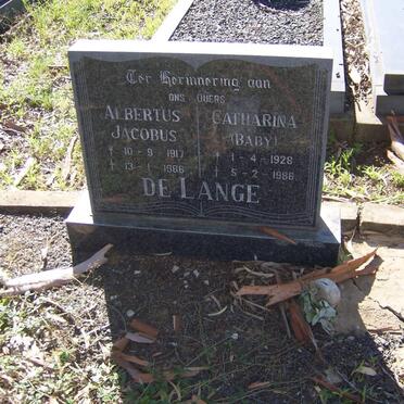 LANGE Albertus Jacobus, de 1917-1986 &amp; Catharina 1928-1986