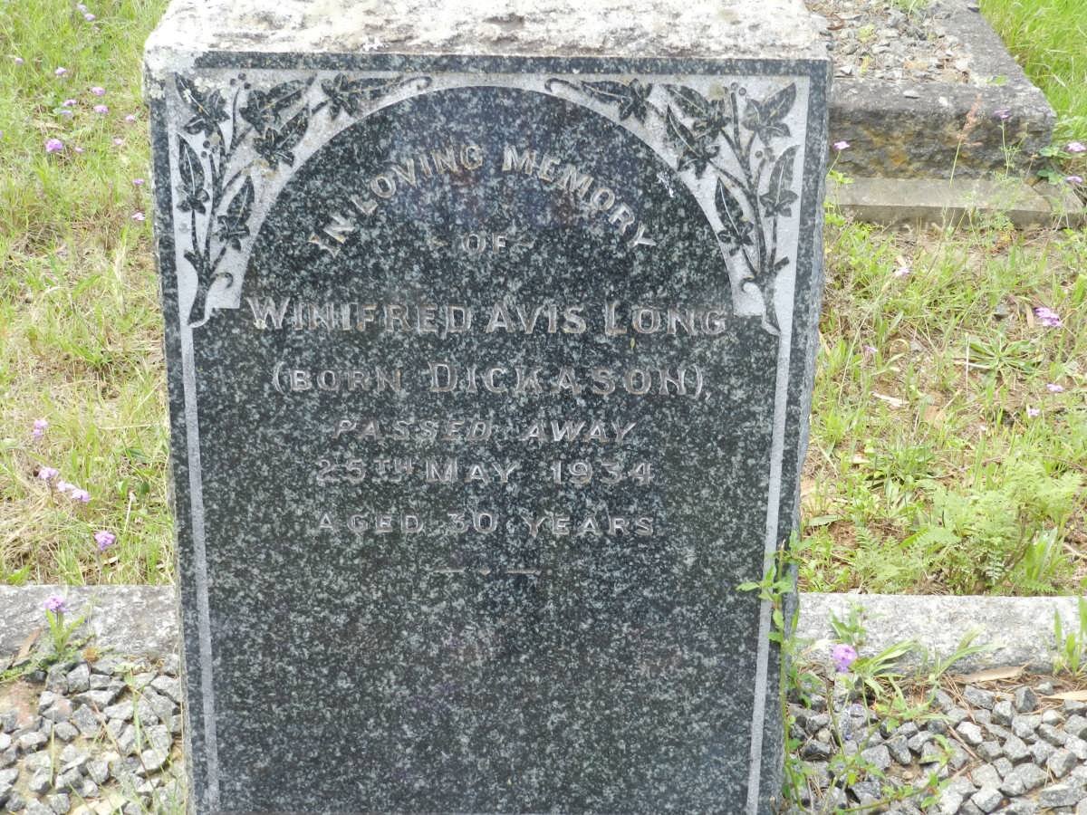 LONG Winifred Avis nee DICKASON -1934