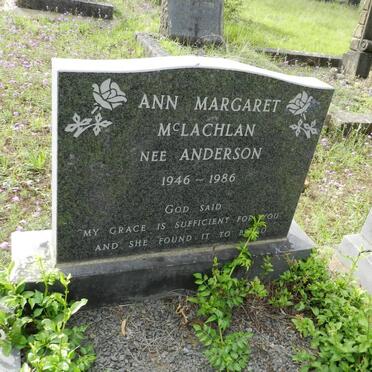 McLACHLAN Ann Margaret nee ANDERSON 1946-1986