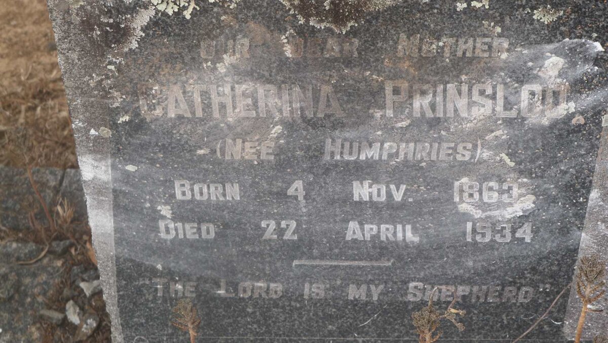 PRINSLOO Catherina nee HUMPHRIES 1863-1934