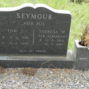SEYMOUR Tom J. 1898-1979 &amp; Theresa W. ACKERMAN 1910-1989