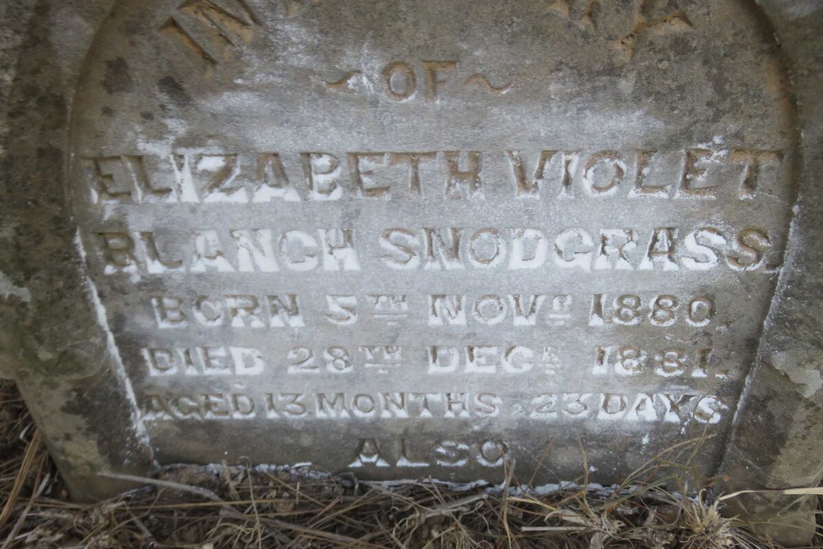SNODGRASS Elizabeth Violet Blanch 1880-1881