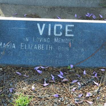 VICE Maria Elizabeth 1897-1984