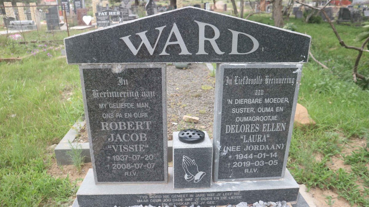 WARD Robert Jacob 1937-2008 &amp; Delores Ellen JORDAAN 1944-2019