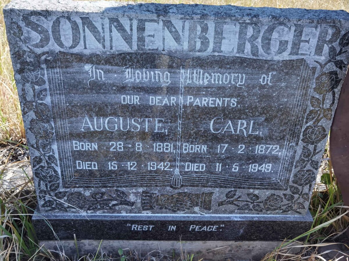 SONNENBERGER Carl 1872-1949 &amp; Auguste 1881-1942