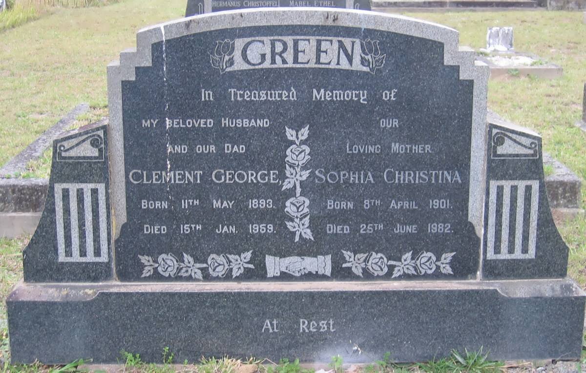 GREEN Clement George 1893-1959 &amp; Sophia Christina 1901-1982