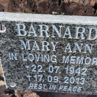 BARNARD Mary Ann 1942-2013