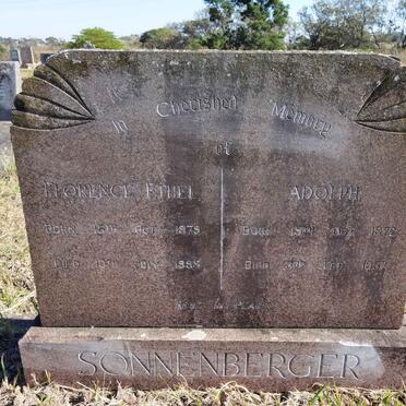 SONNENBERGER Adolph 1872-1957 &amp; Florence Ethel 1879-1995