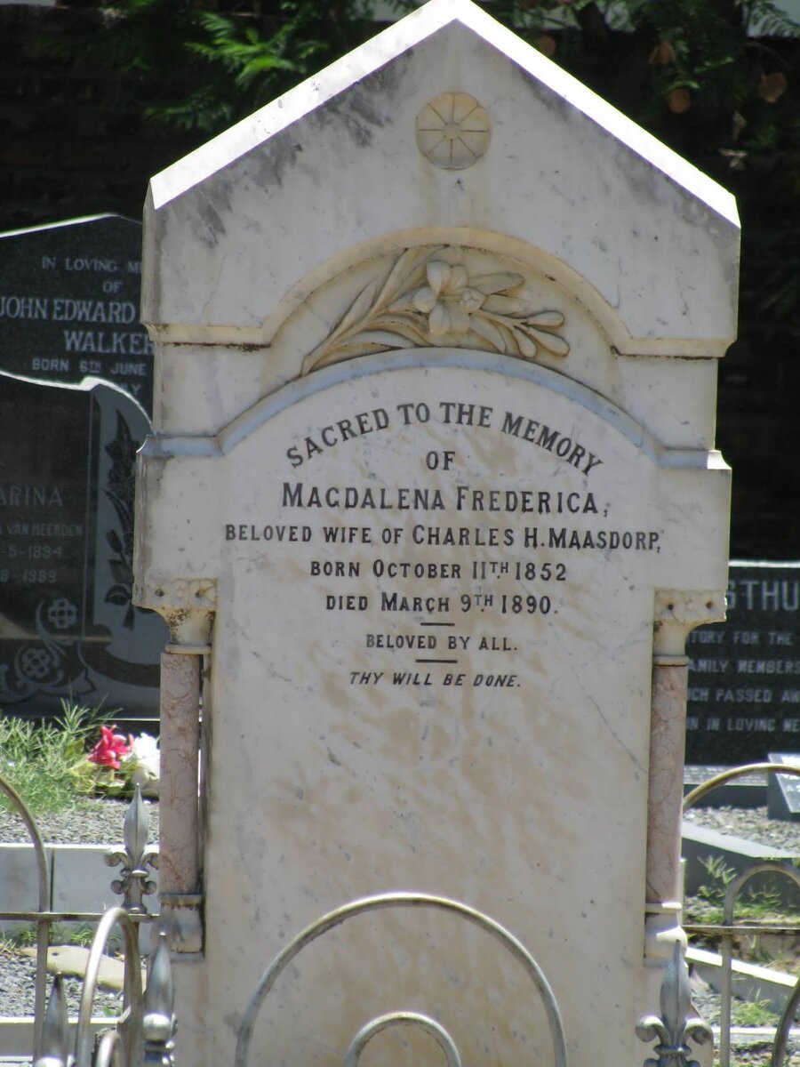 MAASDORP Magdalena Frederica 1852-1890