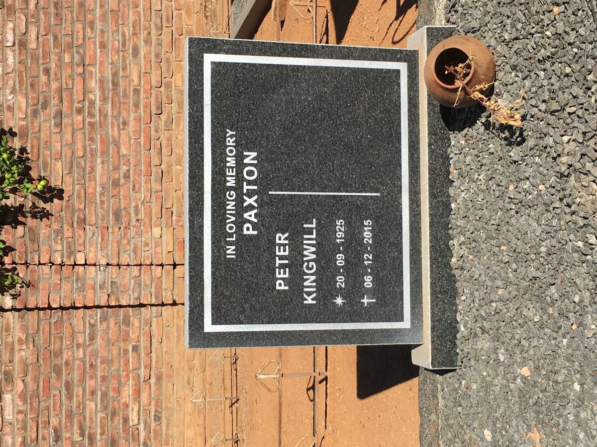 PAXTON Peter Kingwill 1925-2015