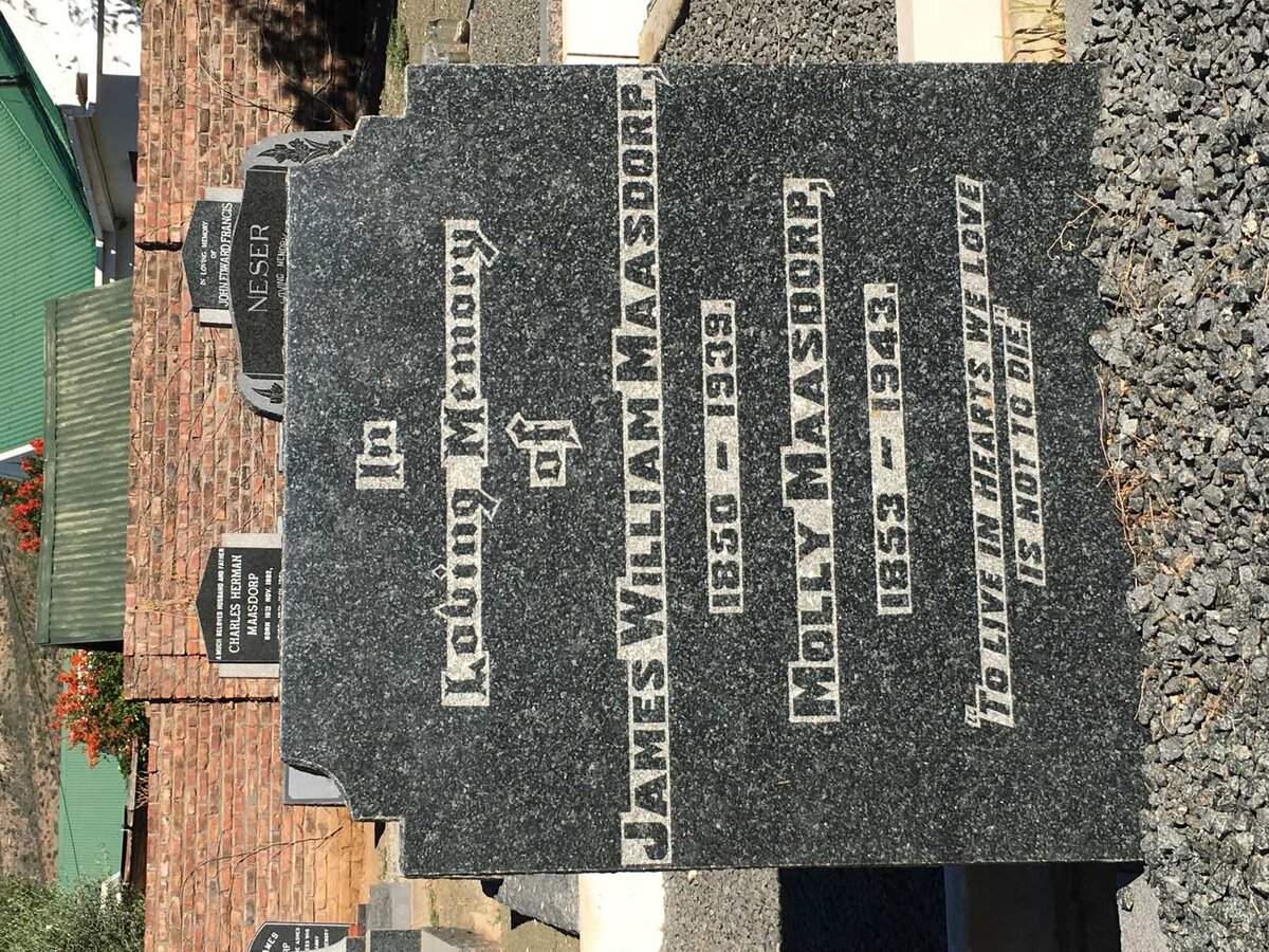 MAASDORP James William 1850-1939 &amp; Molly 1853-1943