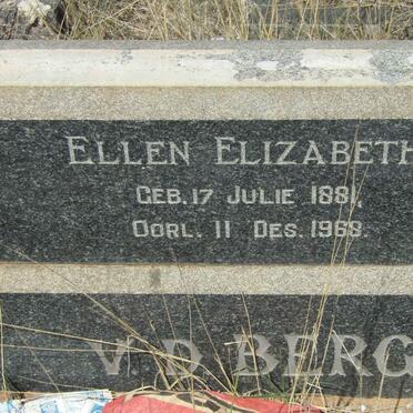 BERG Ellen Elizabeth, v.d. 1881-1968