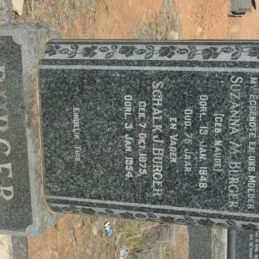 BURGER Schalk J. 1875-1954 &amp; Susanna M. NAUDE -1948