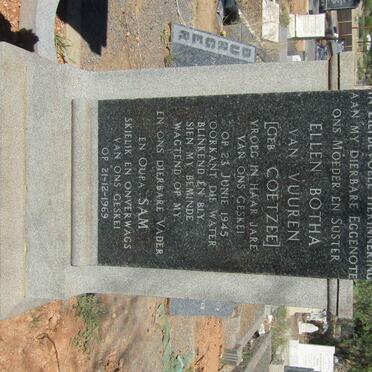 BOTHA Sam -1969 &amp; Ellen VAN VUUREN nee COETZEE -1945