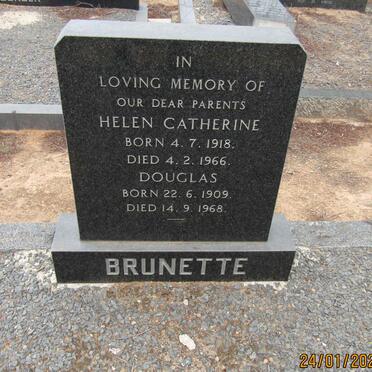 BRUNETTE Douglas 1909-1968 &amp; Helen Catherine 1918-1966