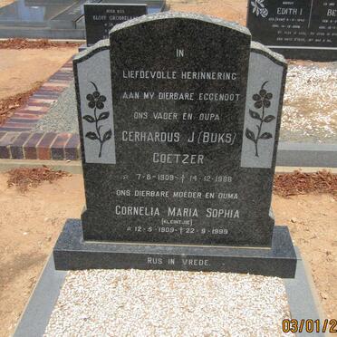 COETZER Gerhardus J. 1909-1988 &amp; Cornelia Maria Sophia 1909-1999