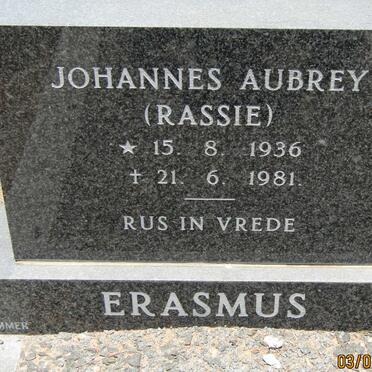 ERASMUS Johannes Aubrey 1936-1981