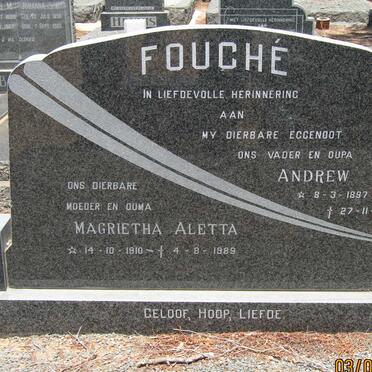 FOUCHE Andrew 1897-1982 &amp; Magrietha Aletta 1910-1989