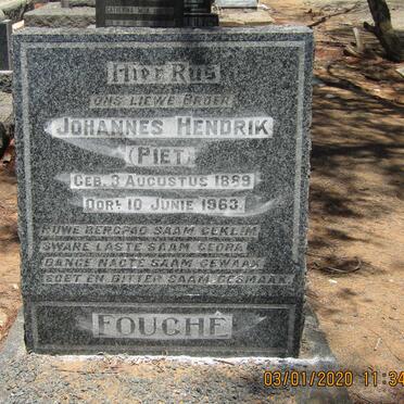 FOUCHE Johannes Hendrik 1889-1963