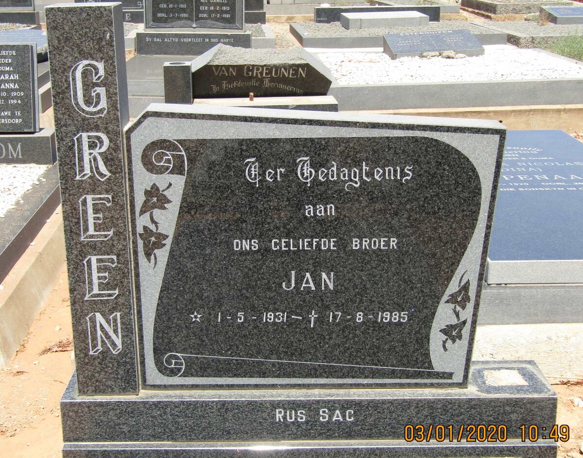 GREEN Jan 1931-1985