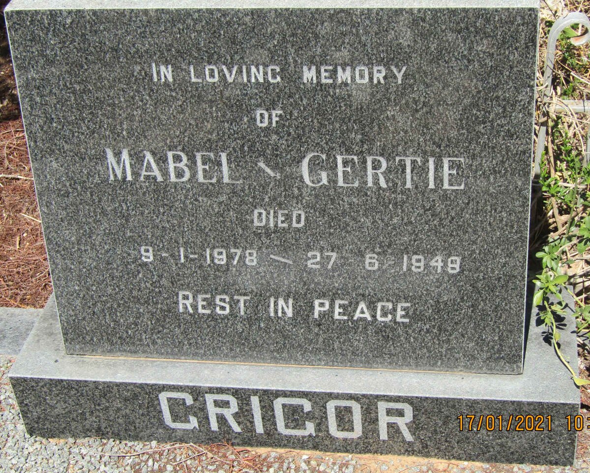 GRIGOR Gertie -1948 :: GRIGOR Mable -1978