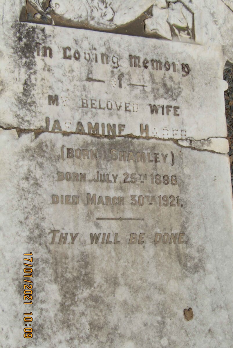 HAREB Jasmine nee SHAMLEY 1898-1921