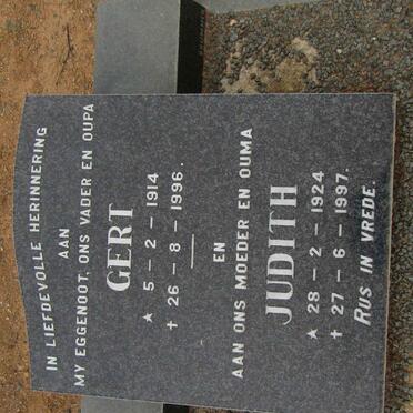 ? Gert 1914-1996 &amp; Judith 1924-1997