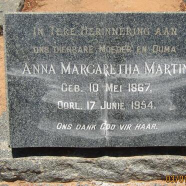 MARTIN Anna Margaretha 1867-1954