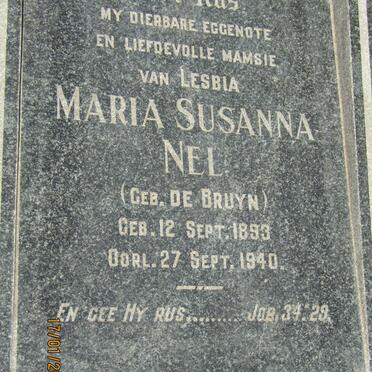 NEL Maria Susanna nee DE BRUYN 1893-1940