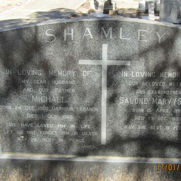 SHAMLEY Michael 1900-1969 &amp; Salone Mary SAKER 1904-1990