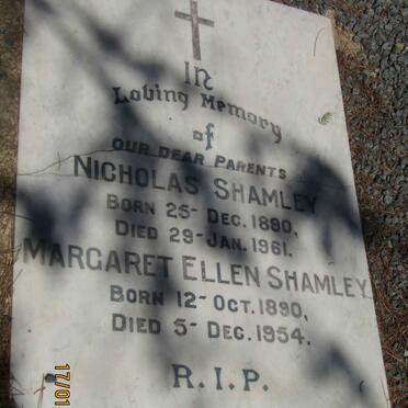 SHAMLEY Nicholas 1890-1961 &amp; Margaret Ellen 1890-1954