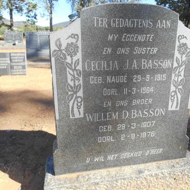 BASSON Willem D. 1907-1976 &amp; Cecilia J.A. NAUDE 1915-1964