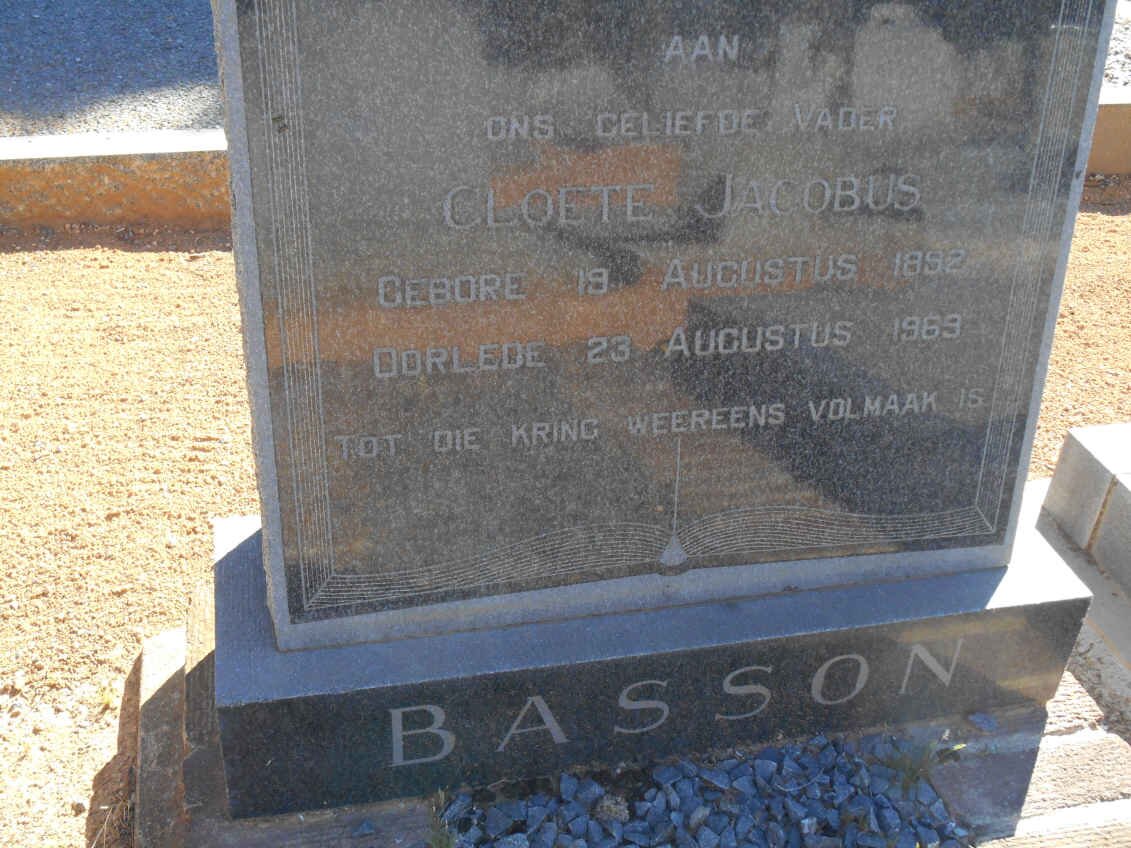 BASSON Cloete Jacobus 1892-1969