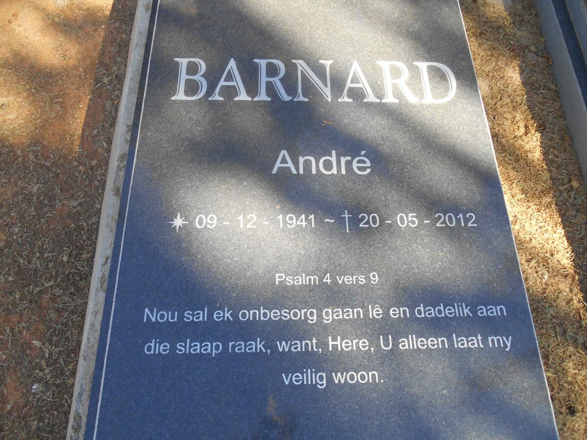BARNARD André 1941-2012