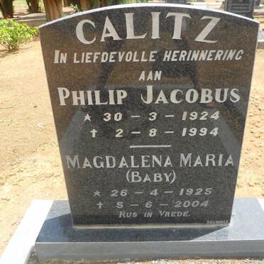 CALITZ Philip Jacobus 1924-1994 &amp; Magdalena Maria 1925-2004