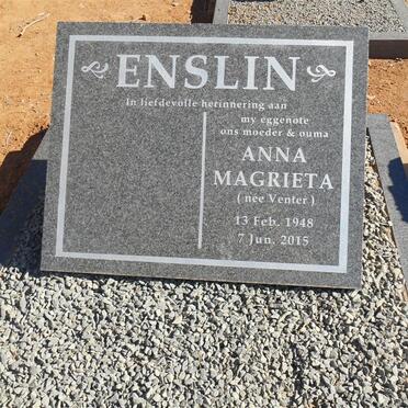 ENSLIN Anna Magrieta nee VENTER 1948-2015