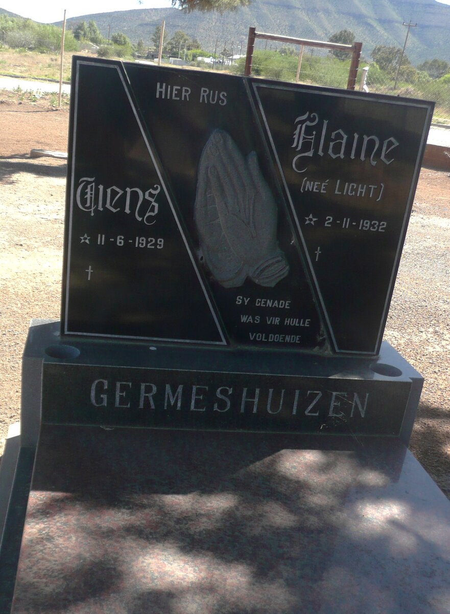 GERMESHUIZEN Tiens 1929- &amp; Elaine LIGHT 1932-