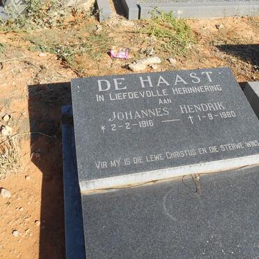 HAAST Johannes Hendrik, de 1916-1980