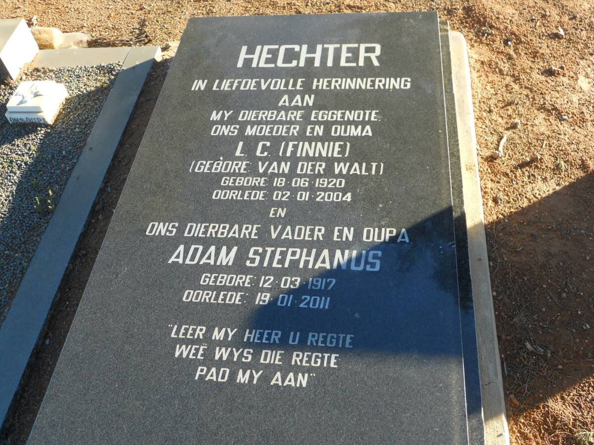HECHTER Adam Stephanus 1917-2011 &amp; L.C. VAN DER WALT 1920-2004
